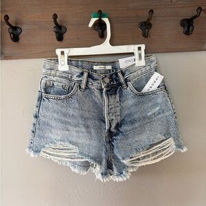 PacSun Light Blue Ripped Vintage High rise Jean Shorts - 25